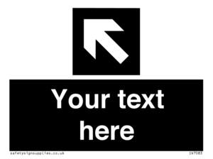 IV7083: Custom Directional signage black arrow up left