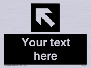IV7083: Custom Directional signage black arrow up left