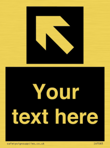 IV7083: Custom Directional signage black arrow up left