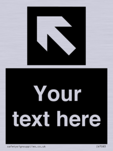 IV7083: Custom Directional signage black arrow up left
