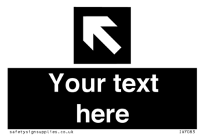 IV7083: Custom Directional signage black arrow up left