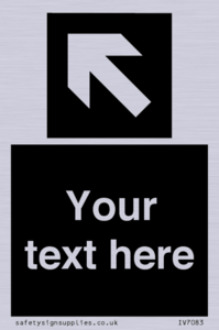 IV7083: Custom Directional signage black arrow up left