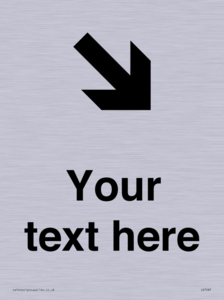 IV7087: Custom Directional signage arrow down right