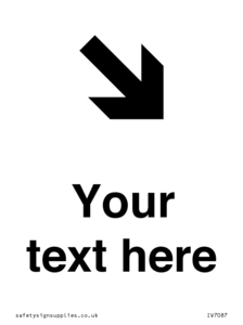 IV7087: Custom Directional signage arrow down right