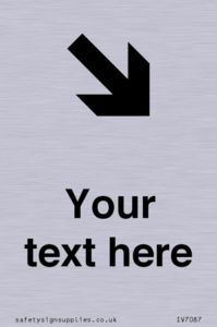 IV7087: Custom Directional signage arrow down right