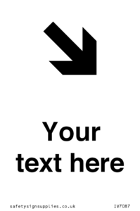 IV7087: Custom Directional signage arrow down right