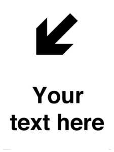 IV7089: Custom Directional signage arrow down left