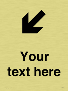 IV7089: Custom Directional signage arrow down left