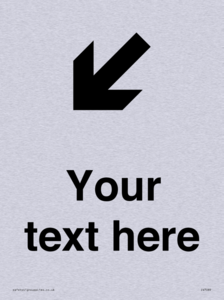 IV7089: Custom Directional signage arrow down left