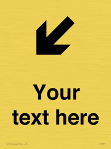 IV7089: Custom Directional signage arrow down left