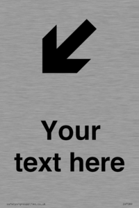 IV7089: Custom Directional signage arrow down left