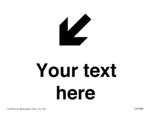 IV7089: Custom Directional signage arrow down left