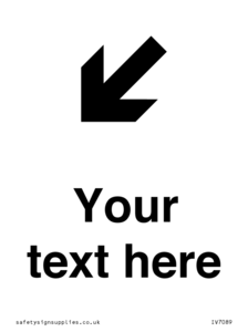 IV7089: Custom Directional signage arrow down left