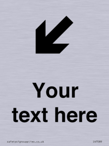 IV7089: Custom Directional signage arrow down left