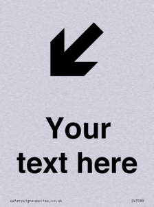 IV7089: Custom Directional signage arrow down left