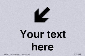 IV7089: Custom Directional signage arrow down left