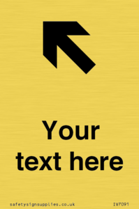 IV7091: Custom Directional signage arrow up left