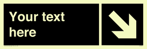 IV7095: Custom Directional sign black arrow down right  - symbol right