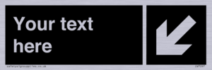 IV7097: Custom Directional sign black arrow down left  - symbol right
