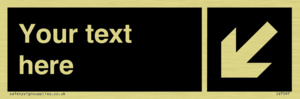 IV7097: Custom Directional sign black arrow down left  - symbol right