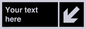 IV7097: Custom Directional sign black arrow down left  - symbol right