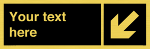 IV7097: Custom Directional sign black arrow down left  - symbol right