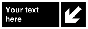 IV7097: Custom Directional sign black arrow down left  - symbol right