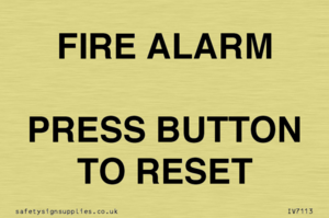 IV7113: FIRE ALARM PRESS BUTTON TO RESET