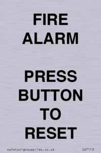 IV7113: FIRE ALARM PRESS BUTTON TO RESET