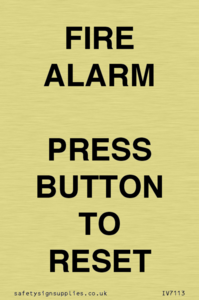 IV7113: FIRE ALARM PRESS BUTTON TO RESET
