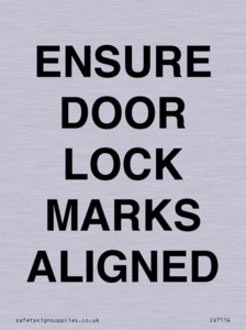 IV7114: ENSURE DOOR LOCK MARKS ALIGNED