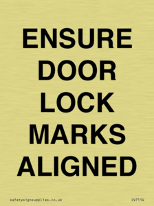 IV7114: ENSURE DOOR LOCK MARKS ALIGNED