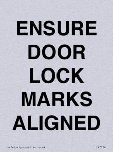 IV7114: ENSURE DOOR LOCK MARKS ALIGNED