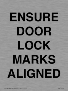 IV7114: ENSURE DOOR LOCK MARKS ALIGNED