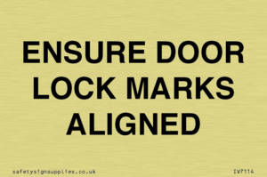IV7114: ENSURE DOOR LOCK MARKS ALIGNED