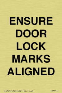 IV7114: ENSURE DOOR LOCK MARKS ALIGNED
