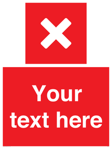 IV7127: Custom red background, square with cross