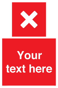 IV7127: Custom red background, square with cross