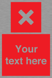 IV7127: Custom red background, square with cross