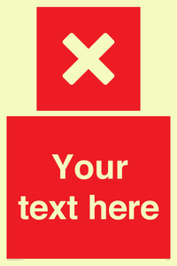 IV7127: Custom red background, square with cross