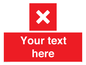IV7127: Custom red background, square with cross