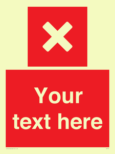 IV7127: Custom red background, square with cross