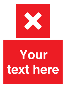 IV7127: Custom red background, square with cross