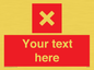 IV7127: Custom red background, square with cross