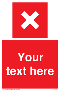 IV7127: Custom red background, square with cross