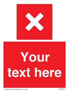 IV7127: Custom red background, square with cross