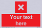 IV7127: Custom red background, square with cross