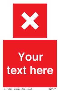 IV7127: Custom red background, square with cross