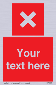 IV7127: Custom red background, square with cross