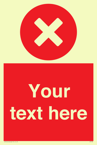 IV7128: Custom red background, circle with cross